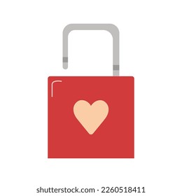 isolated valentines lock heart symbol on white background