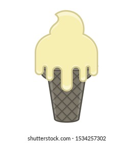 Isolated vanilla ice cream cone - Vector illustration