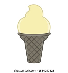 Isolated vanilla ice cream cone - Vector illustration