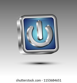 Isolated vector 3D icon.Power button