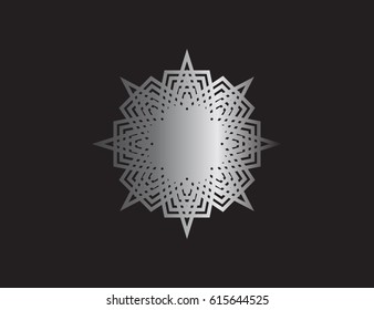 Isolated vector abstract symbol. Sign consists of lines forming a harmonious shape, which can be used for print and for the web