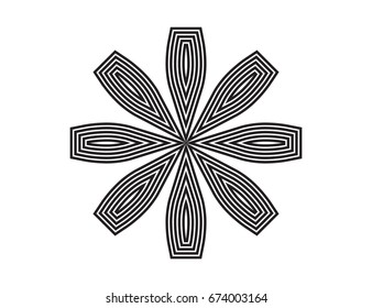 Isolated vector abstract symbol. Sign consists of lines forming a harmonious shape, which can be used for print and for the web