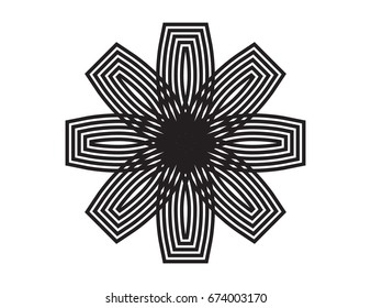 Isolated vector abstract symbol. Sign consists of lines forming a harmonious shape, which can be used for print and for the web