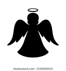 Isolated Vector Angel Silhouette Icon