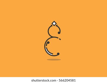 Isolated vector for Arabic letter " Gheen " 