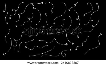Isolated vector arrows, hand drawn. Set of simple lines hand drawn black and white arrows in various style. Set of simple of hand drawn black arrows. Set of simple lines hand drawn.