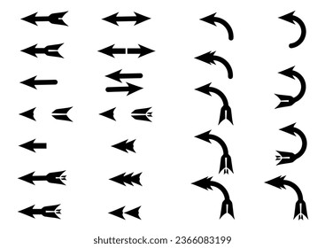 Isolated vector arrows, sign icon on a white background