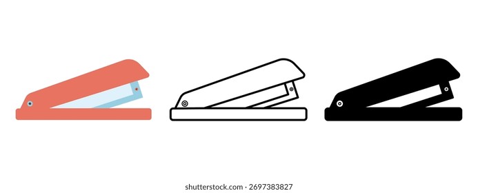 Isolated vector art illustration of office stapler tool