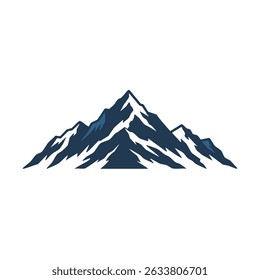 Isolated vector art of towering mountain peaks, featuring a rugged yet smooth aesthetic. Excellent for web design, corporate branding, environmental projects, and merchandise.