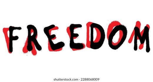 Isolated vector art of the word freedom. transparent Print design for t shirts and merchandise.