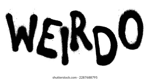 Isolated vector art of the word weirdo. transparent Print design for t shirts and merchandise.
