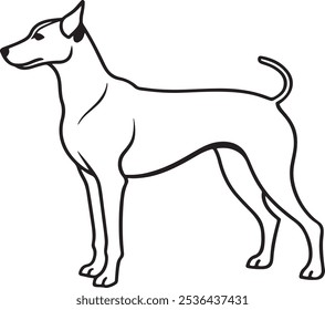 Isolated vector artwork of a dog sitting icon on a white backdrop.