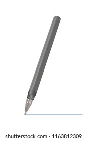 Isolated vector of black ball pen