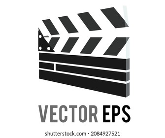 The Isolated Vector Black Film Maker Clapped Board Icon, To Indicate The Start And Stop Of Scene That Is Being Filmed