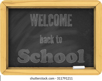 Isolated vector black school board. Back to school illustration.