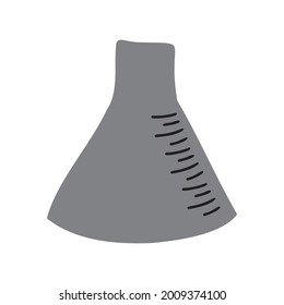 Isolated vector black and white grey illustration design of scientific measuring glass. The design is perfect for decorations, textiles, stickers, stationary, advertisements