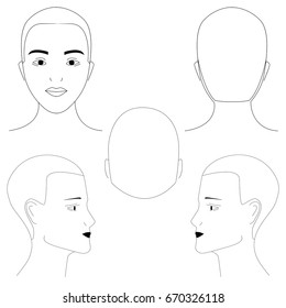 Isolated Vector Black White Heads Woman Stock Vector (Royalty Free ...