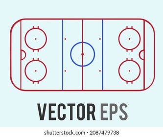 The isolated vector blank ice hockey court planning board for team coach from top view