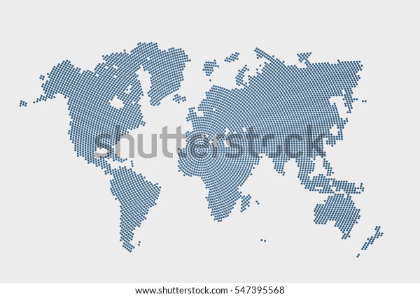 Isolated Vector Blue Dotted World Map Stock Vector Royalty Free Shutterstock