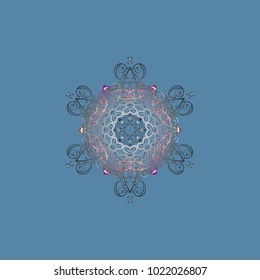 Isolated of vector blue, gray and neutral snowflakes. Fine winter ornament. Snowflakes collection. Vector illustration.