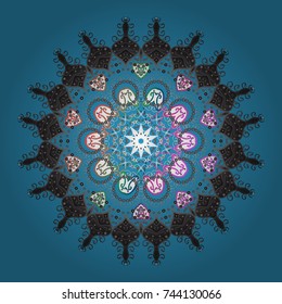 Isolated of vector blue, gray and white snowflakes. Snowflakes collection. Vector illustration. Fine winter ornament.