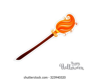 Isolated vector broom, Halloween theme