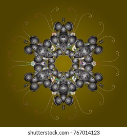 Isolated of vector brown, gray and neutral snowflakes. Snowflakes collection. Vector illustration. Fine winter ornament.