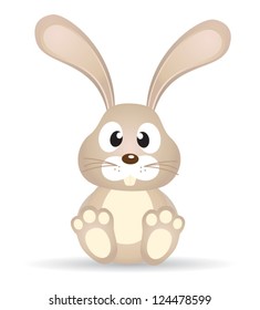 Isolated vector bunny on white background.