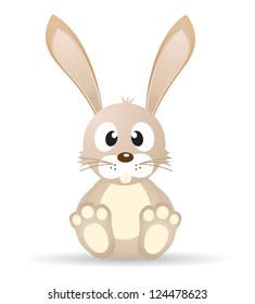 Isolated vector bunny on white background.