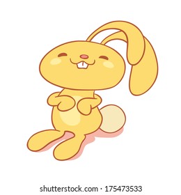 Isolated vector bunny on white background.