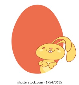 Isolated vector bunny on white background.