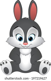Isolated vector bunny on white background.