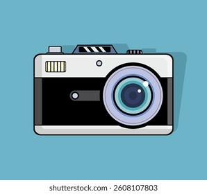 Isolated vector camera icon with fine details