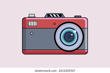 Isolated vector camera icon with fine details