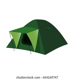 Isolated vector camping tent illustration in flat style.