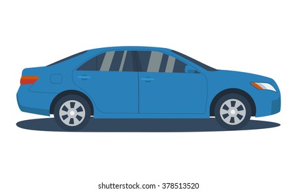 Isolated vector car. Vehicle icon. Flat design style