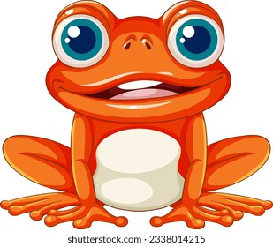 Dibujo vectorial aislado de una rana naranja sobre un fondo blanco
