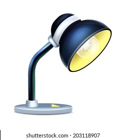 Isolated Vector Cartoon Reading Lamp