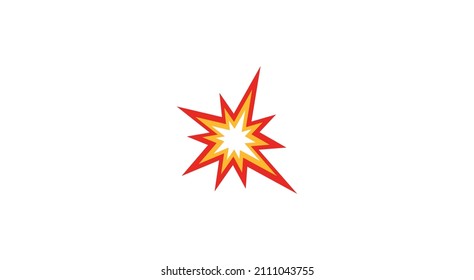 The isolated vector cartoon-styled red, yellow fiery burst collision star emoji icon