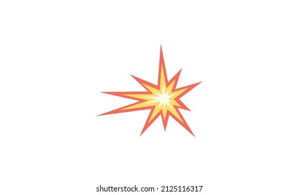The isolated vector cartoon-styled red, yellow fiery burst collision star emoji icon