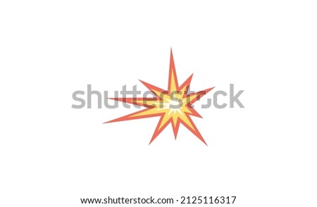 The isolated vector cartoon-styled red, yellow fiery burst collision star emoji icon