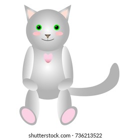 Isolated vector cat icon. Funny toy. Fairy tale hero. Pet icon