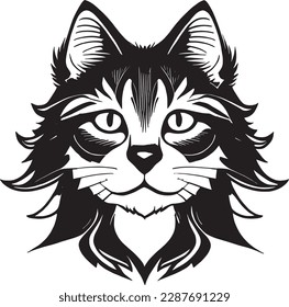 Isolated Vector cat Logo Illustration