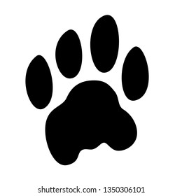 Isolated vector cat paw print on white background