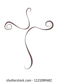 Isolated vector Christian cross. Religion sign
