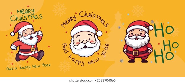 Vector aislado de personajes de Navidades de Santa Claus - Santa Claus Character Vector Set Design
