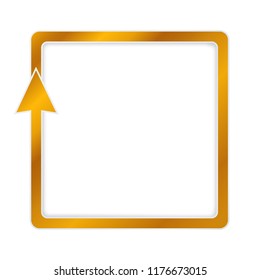 Isolated vector circular arrow, pointer (loop) with blank place for text (cycle arrow sign). White background. Useful for banner design, business creative concept idea, web banner. Vector