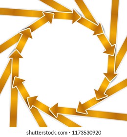 Isolated vector circular arrows, pointer (loop) with blank place for text (cycle circle). Illustration on white background. Useful for banner design, business creative concept idea, web banner. Vector