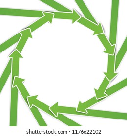 Isolated vector circular arrows, pointer (loop) with blank place for text (cycle circle). Illustration on white background. Useful for banner design, business creative concept idea, web banner. Vector