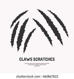 Isolated vector claws scratches. Silhouette of wounds and cuts.